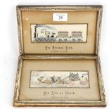 A pair of silk embroidered stevengraph pictures, comprising The Present Time and For Life or