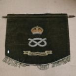 A First World War Period British Army South Staffordshire Regiment musician banner, 50cm x 60cm