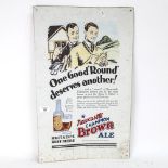 A tin sign advertising Newcastle Champion Brown Ale, height 59cm