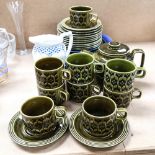 Various ceramics, including a green Hornsea Heirloom tea service