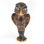 A large Martin Brothers style Studio pottery grotesque bird jar, potted by W Manners of