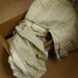 A pair of good quality lined striped curtains, length 246cm