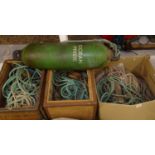 A large quantity of marine ropes, pulleys etc