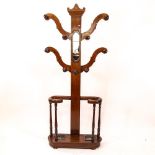 A Victorian mahogany tree design hall stand, H200cm