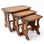 An Ercol nest of 3 rectangular occasional tables, widest 57cm