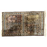 A small cream ground Persian design rug, 95cm x 62cm
