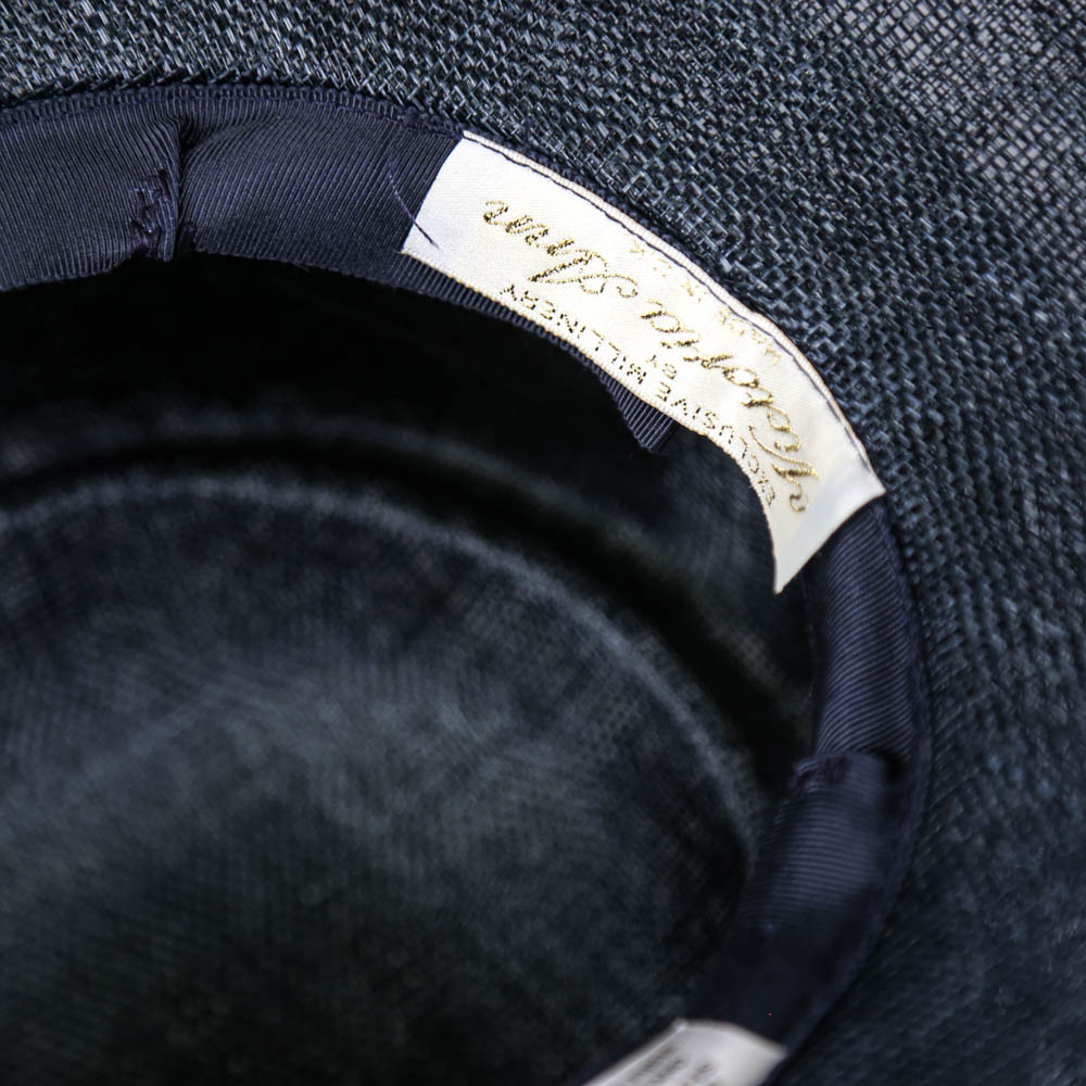 VICTORIA ANN - Dark navy blue occasion hat, with detail to the side, internal circumference 55cm, - Image 4 of 7