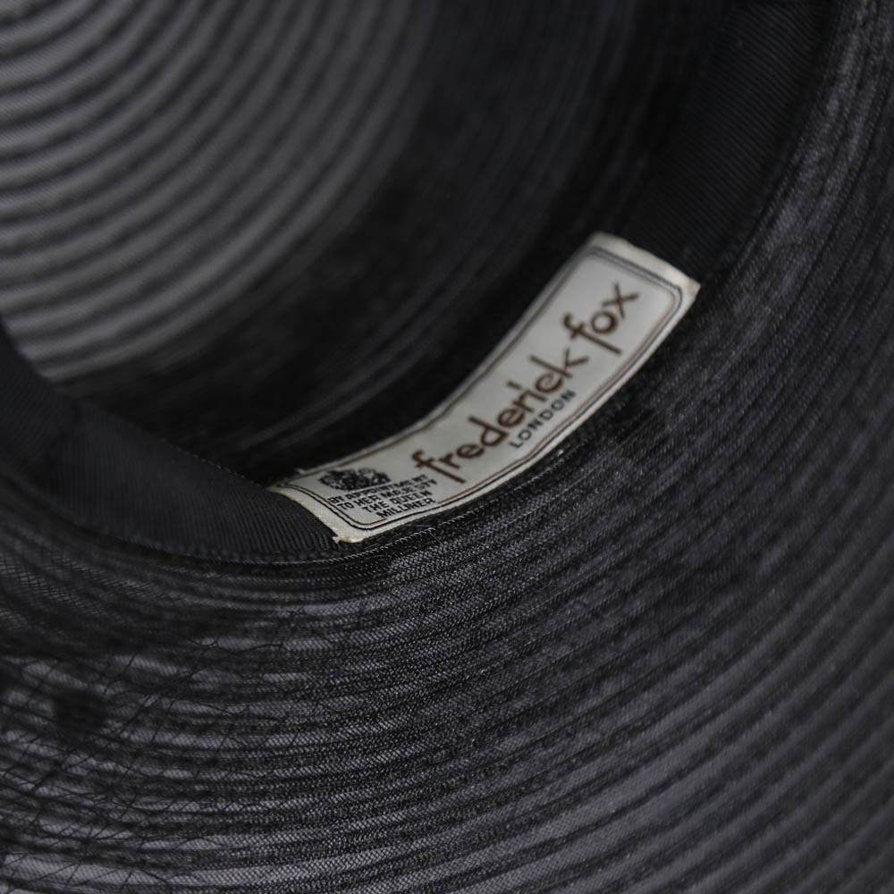 FREDRICK FOX - Black mesh occasion hat, with black polka dot mesh detail, internal circumference - Image 5 of 7