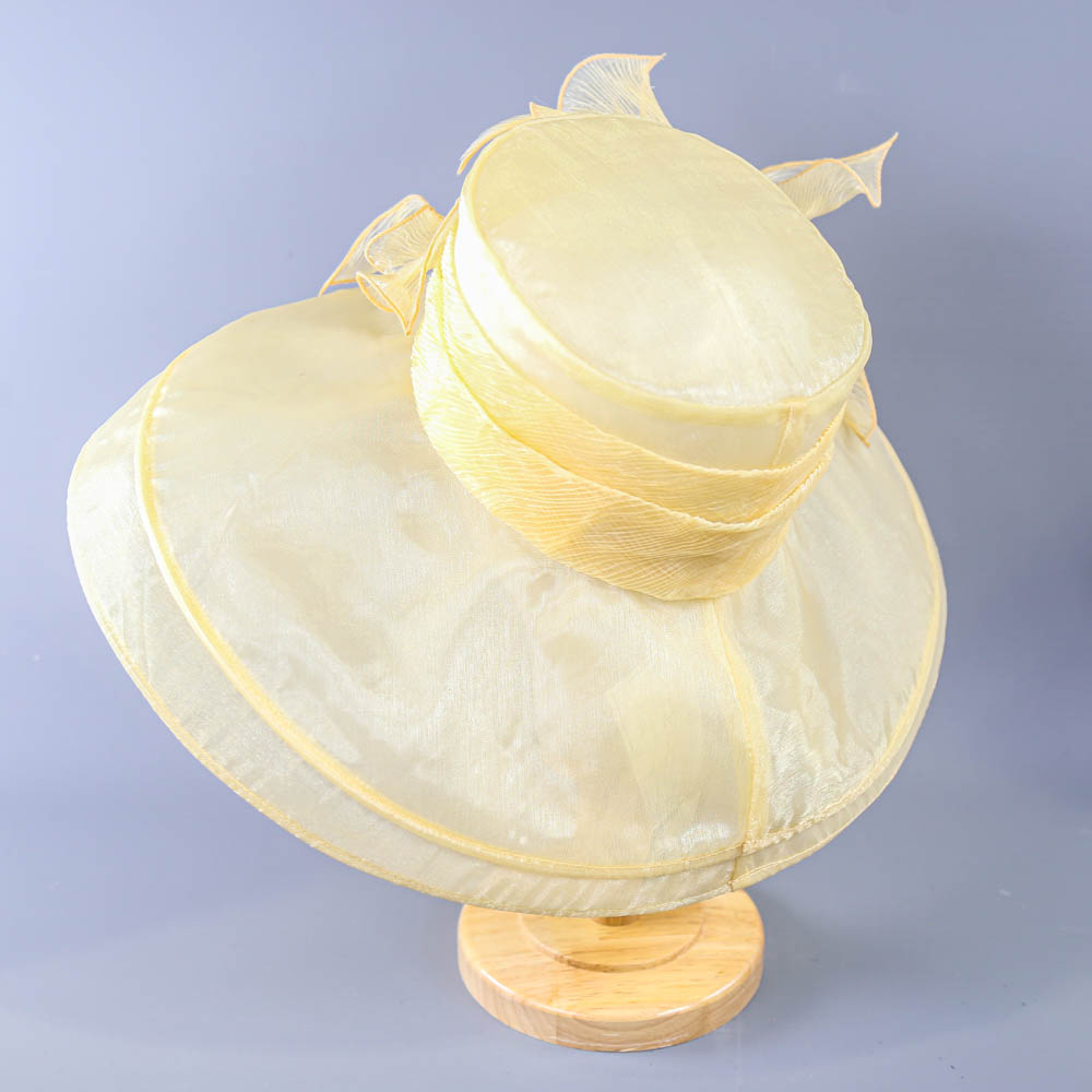 SUZANNE BETTLEY - Champagne occasion hat, with feather and frill detail, new with tags (Henley Royal - Image 3 of 7