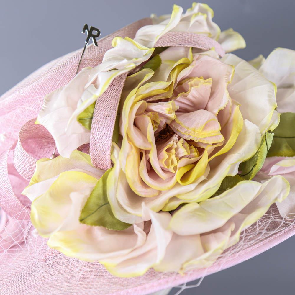 NIGEL RAYMENT - Soft lilac occasion hat, with flower and twirl and net and hat pin detail, - Image 4 of 7