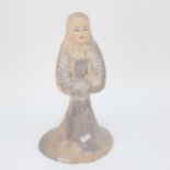 A painted clay figure of an Oriental lady (A/F), height 34cm