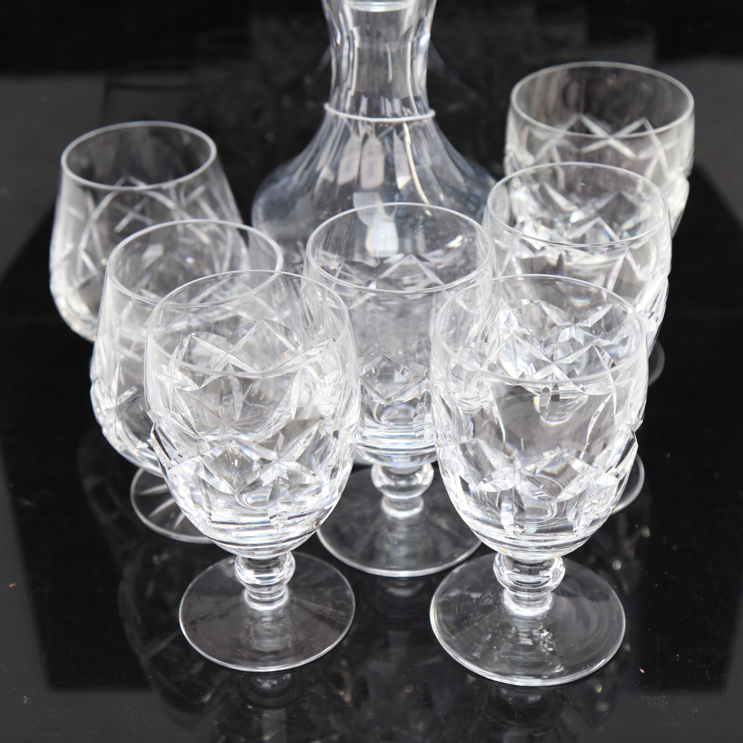 Waterford Crystal decanter and stopper, height 26cm, a pair of matching Brandy balloons, and 5 - Image 2 of 2