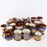 A quantity of various lustre ceramics, including teapot, jug, goblets etc