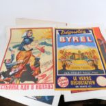 A folder of reproduction Russian pre-Second World War propaganda posters, a British Royal Society