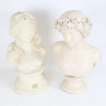 2 resin busts, including Antonius, both unsigned, largest height 42cm (2)