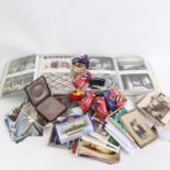 Various Vintage loose postcards and albums, boxed diecast Corgi cars etc (2 boxes)