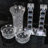 A group of Waterford Crystal, including a pair of Marquis Toreno candlesticks, 22cm, Marquis vase,