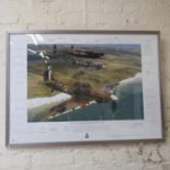 James Dooley, coloured print, Battle of Britain Memorial Flight Over Beachy Head, bearing