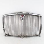 A Vintage chrome Rover 60 Classic car radiator grille, W63cm H41cm