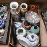 Various Oriental ceramics, including baluster vases, celadon ovoid vase, ginger jar lamp etc (