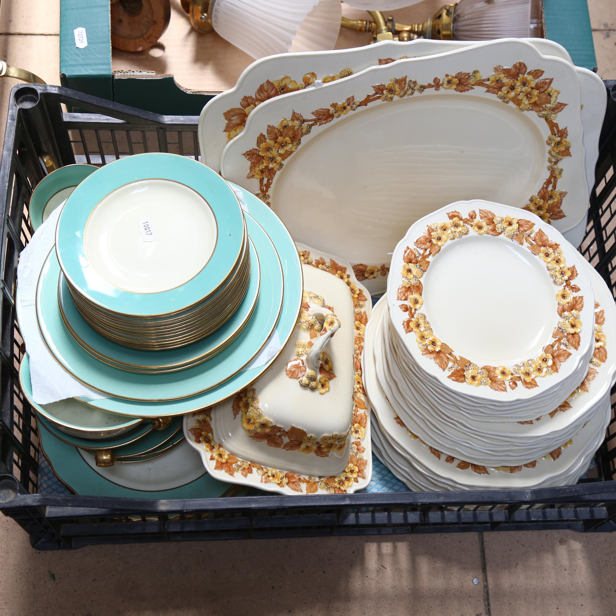 2 boxfuls of china, including Doulton Larchmont, Spode Royal Jasmine, and Crown Ducal dinner service - Image 2 of 2