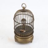 A reproduction bird cage clock automaton, height 15cm