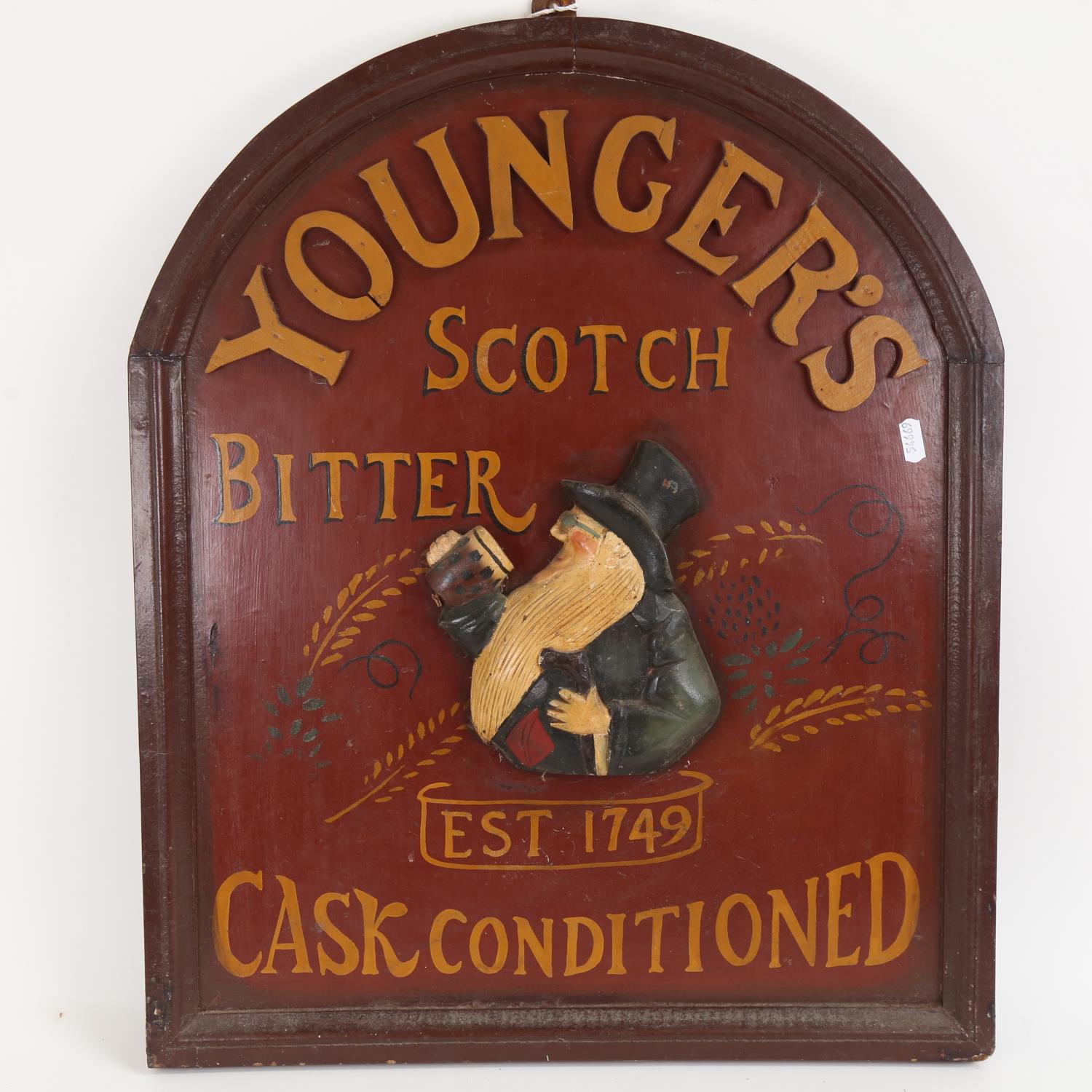 A reproduction Younger's Scotch Bitter 3-dimensional advertising sign, 60cm x 50cm