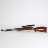 A BAM air rifle, with Nikko Stirling 4x20 scope and under lever action, overall length 103cm