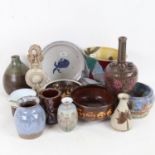 Various Studio pottery, including vases, jugs, bowls etc