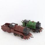 A Hornby Type 501 locomotive and tender, and a Hornby Type 101 LNER460 locomotive