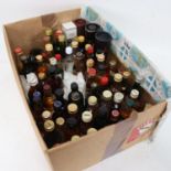 A box of miniature Whisky's, Cognac, Calvados etc