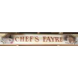 A painted and gilded sign "Chef's Fayre"