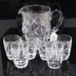 Waterford Crystal water jug, and 6 matching tumblers