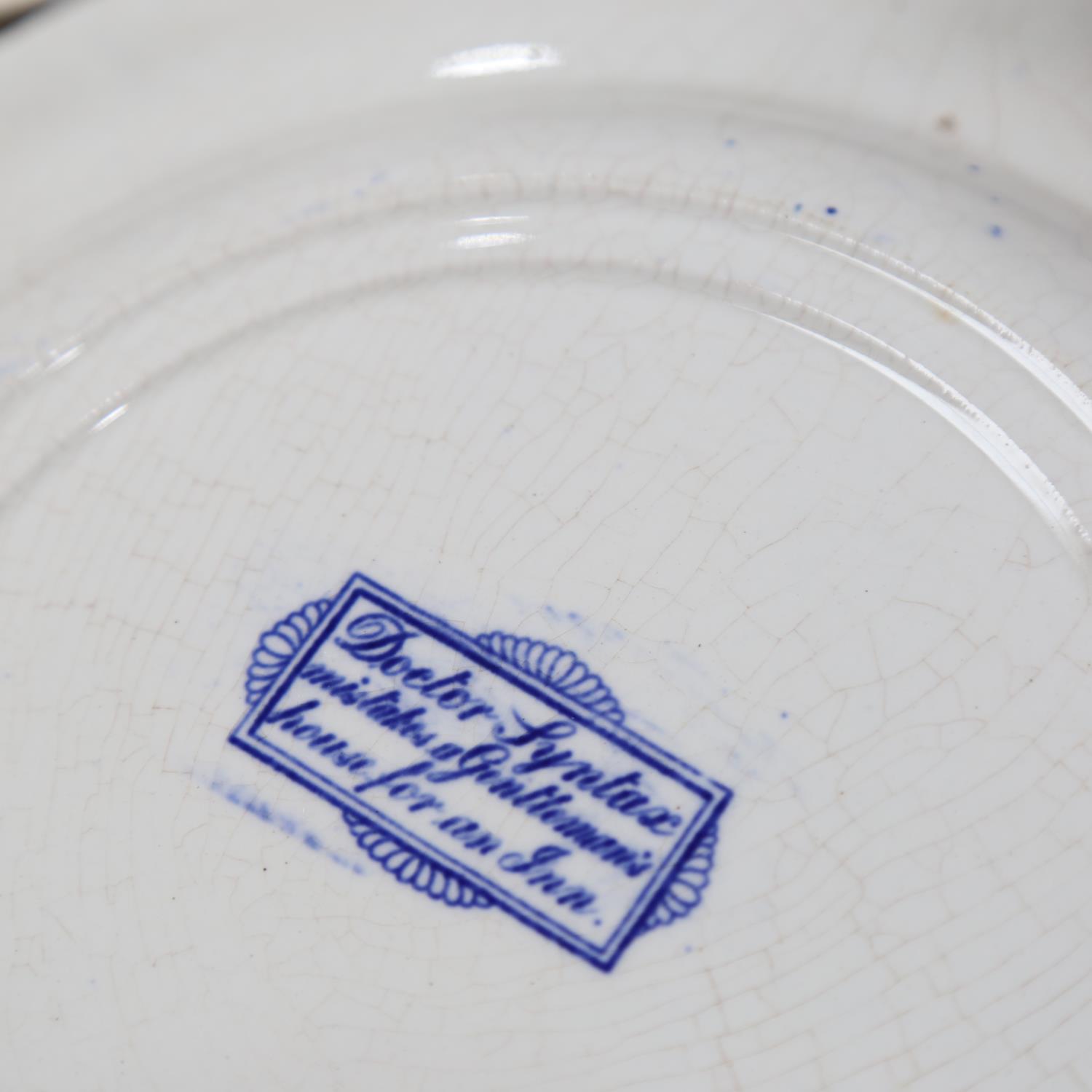 3 Doctor Syntax blue and white transfer printed plates, 26.5cm, an Italian coffee set made for - Image 2 of 2