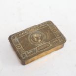 First World War Christmas 1914 Queen Mary brass tin, length 13cm