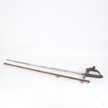 An Edward VII Officer's dress sword and scabbard, engraved blade by Samuel Brothers Ltd with