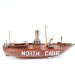 A scratch-built wooden boat, North Carr, length 77cm