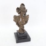 A small bronzed resin, after Henri Jacobs, on stepped base, overall height 19cm