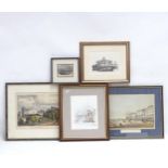 A collection of coloured engravings, including the Marina at St Leonards etc (11)