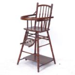 A Victorian stained beech folding high chair