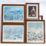 Various pictures and prints, including Grandma Moses etc (7)