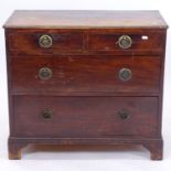 A small stained wood 4-drawer chest, with bracket feet