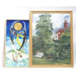 Roy Calthorpe, 4 large oils on canvas, impressionist studies and landscapes, all framed (4)