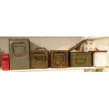 6 Vintage metal ammo cases