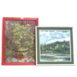 Roy Calthorpe and S Kemp, watercolour and pastel, landscapes and floral study, all framed (3)