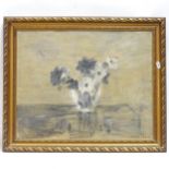 20th century impressionist oil on canvas, study of flowers, indistinctly signed, 39cm x 49cm, framed