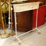 A painted cast-iron garden planter on stand, W90cm, H96cm