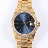 ROLEX - a mid-size 18ct gold Oyster Perpetual Datejust automatic bracelet watch, ref. 68278, circa