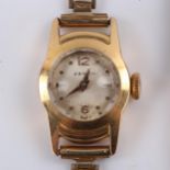 ZENTIH - a lady's Vintage French gold mechanical bracelet watch, engine turned sunburst dial with