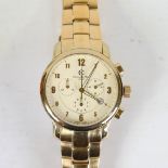 CHRISTOPHER WARD - a gold plated stainless steel C3 Malvern quartz chronograph bracelet watch,